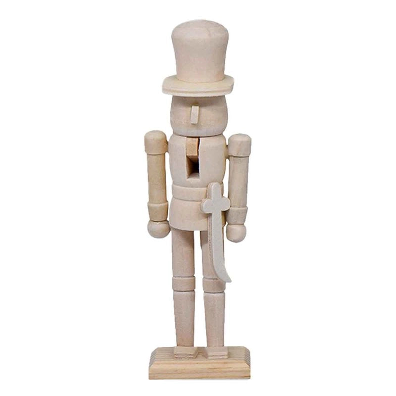 Schiaccianoci di Natale in Legno, Altezza 18 cm, Decorabile con 6 Tinte