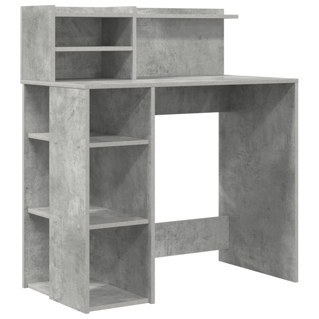 Scrivania con Storage Grigia 90x48x101.5 cm Legno ingegnerizzato