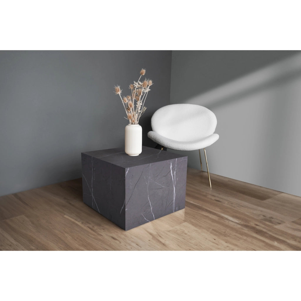 Tavolino basso Cuboid 100 effetto marmo grigio