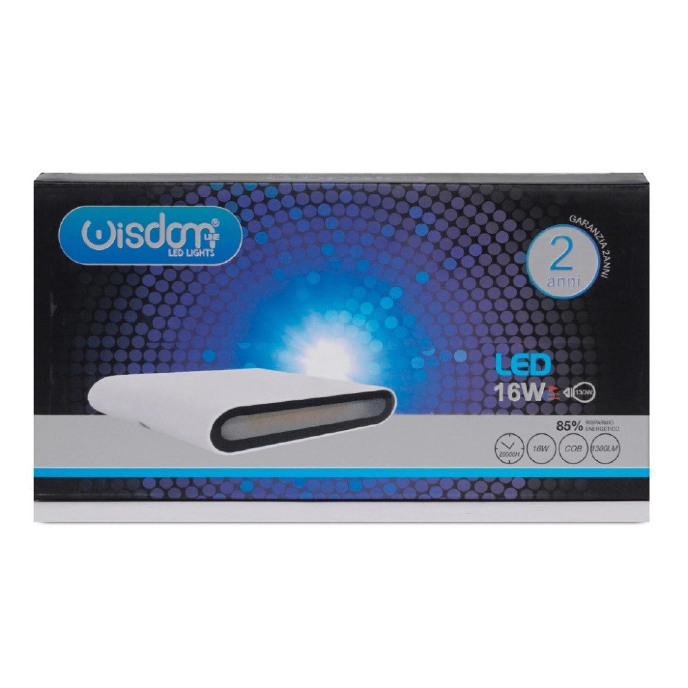 Trade Shop - Applique Led Rettangolare Slim 16watt Bianco Luce Bianca Naturale Fredda Xc-9048 -