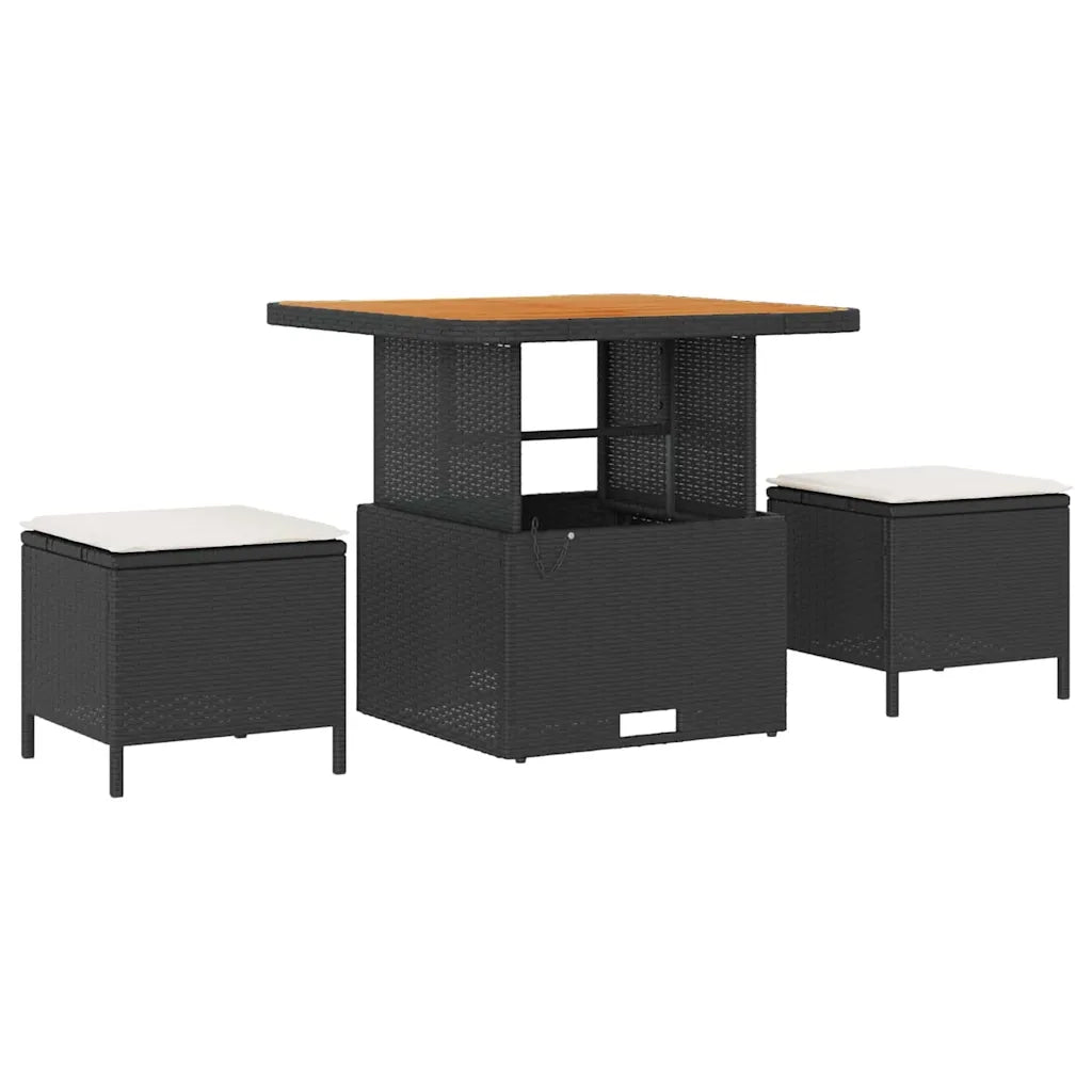 Set Divano da Giardino con cuscino 8 pcs Nero Poly Rattan 3364860