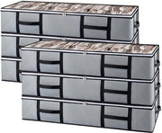 90 litri cassettiera da letto con coperchio - contenitore per coperte - organizzatore di vestiti - 6 pezzi 

Specifiche tecniche: 
- Capacità: 90 litri 
- Modello: 6 pezzi