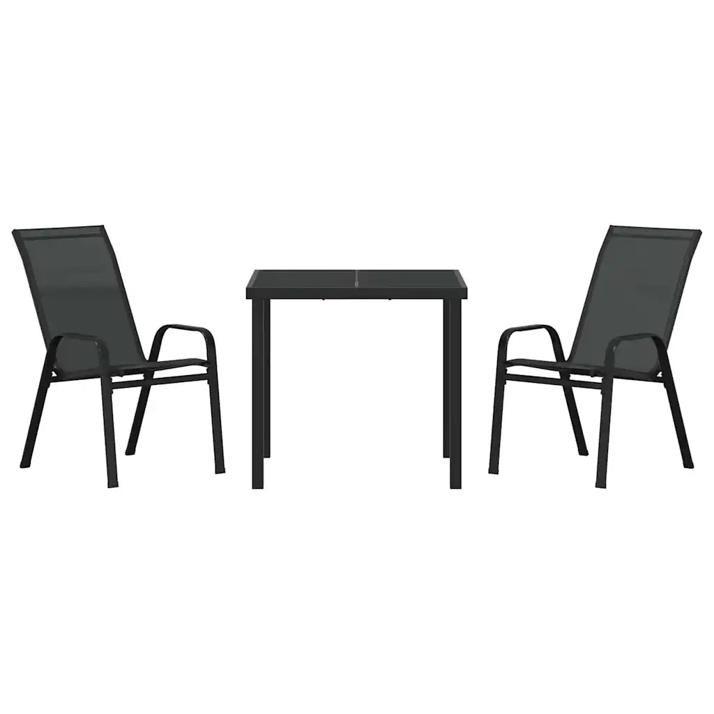 Set da Pranzo per Giardino 3 pcs Nero 3379114