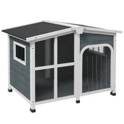 Cuccia per Cani Taglia Media da Esterno con Tetto Apribile 101x66,5x70,5 cm in Legno Grigio