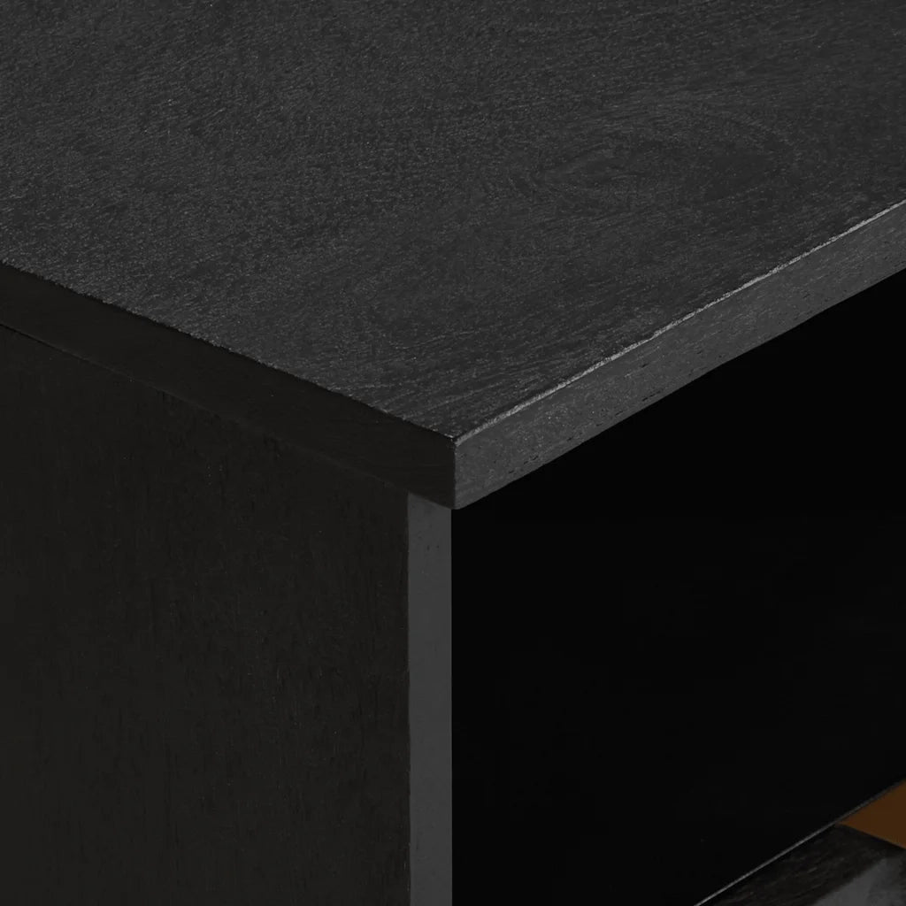 vidaXL Comodino Nero 40x33x46 cm in Legno Multistrato