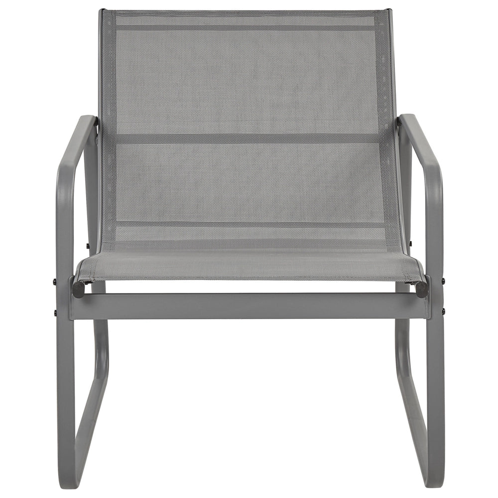 Set di divani da giardino in metallo grigio 4 posti con tavolo stile moderno