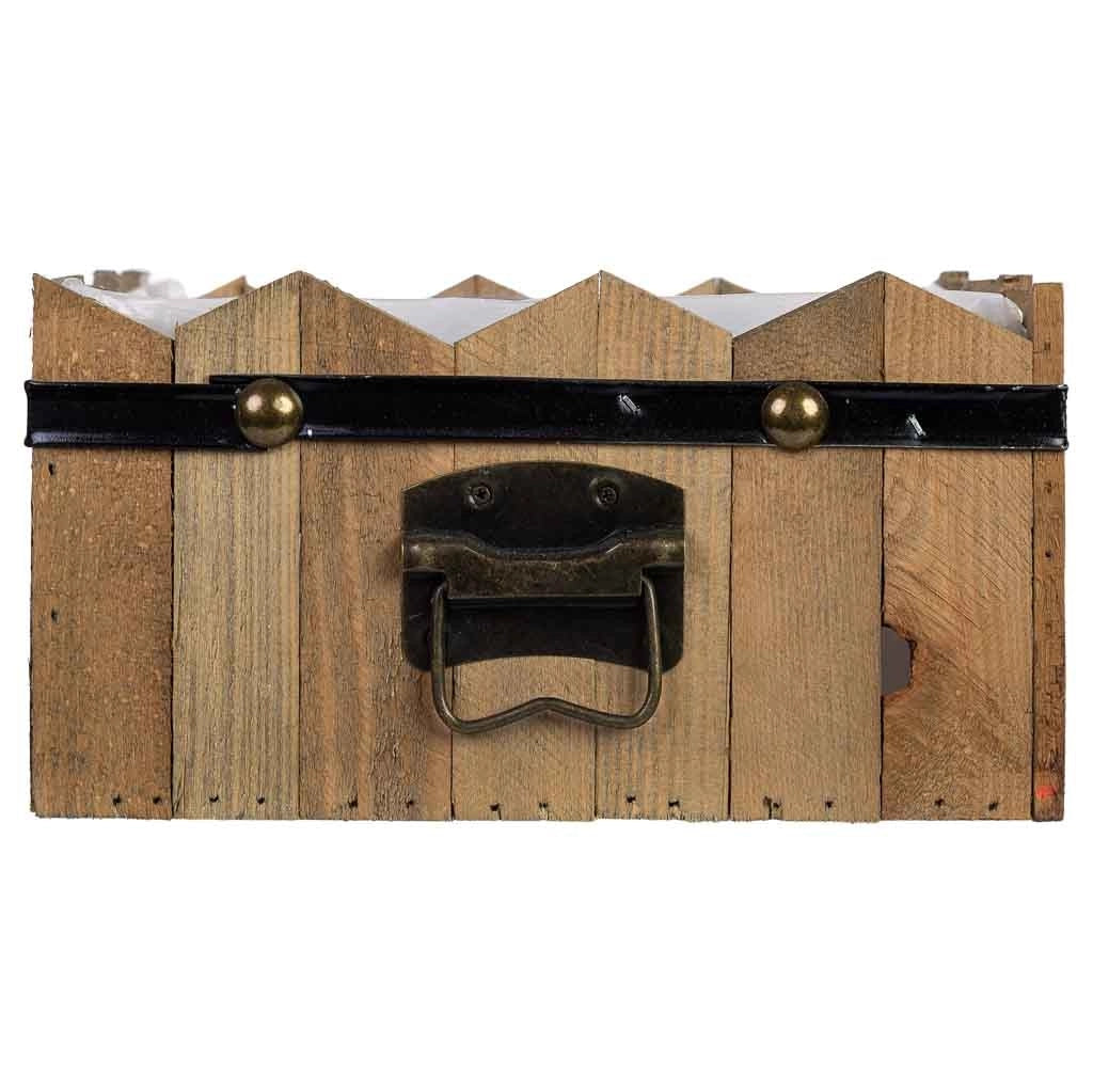Cesto quadrato in legno blu 24x24x11/12,5h cm