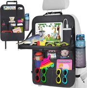 Organizzatore di sedili per auto con tavola pieghevole e protezione del piano di carreggiata per bambini - Grande capacità e impermeabile