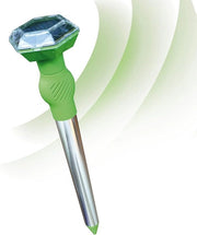 Deterrente ultrasonica per animali alimentata da energia solare - portata fino a 5 m - sensore di movimento - resistente all'acqua IP44 - batteria Ni-MH - frequenza 25 kHz (verde)