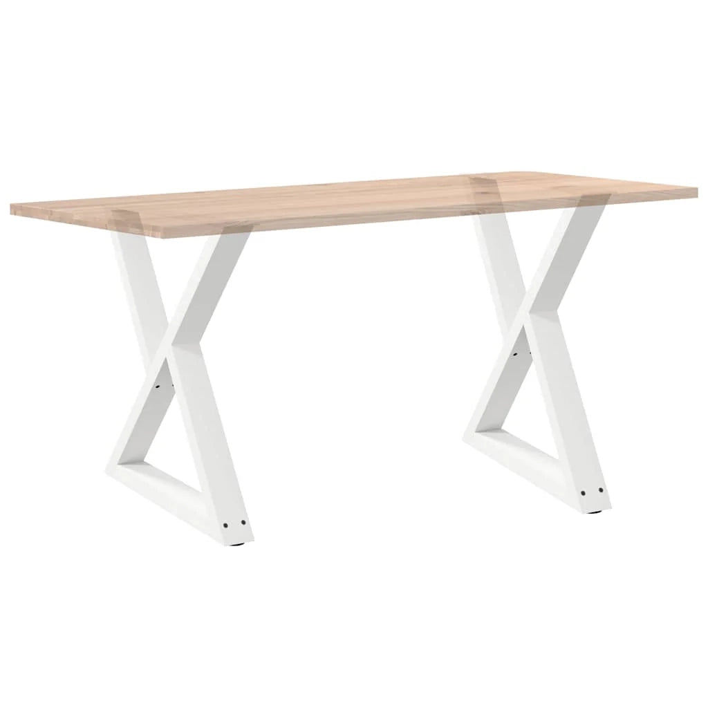 Set di 2 gambe regolabili per tavolo da pranzo dal design moderno 80 x 73 cm in acciaio bianco 02_0057015