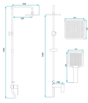Set Doccia Rea Storm Black Matt