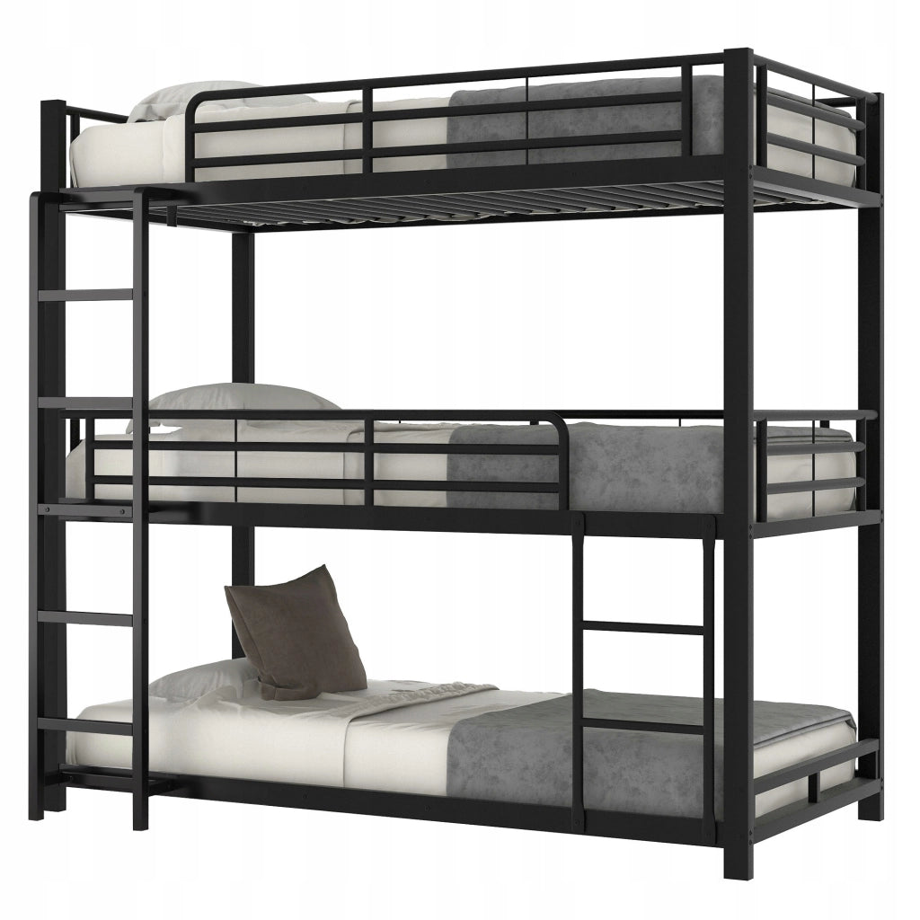 Letto a castello in metallo - Xylo - 90x200 - Nero