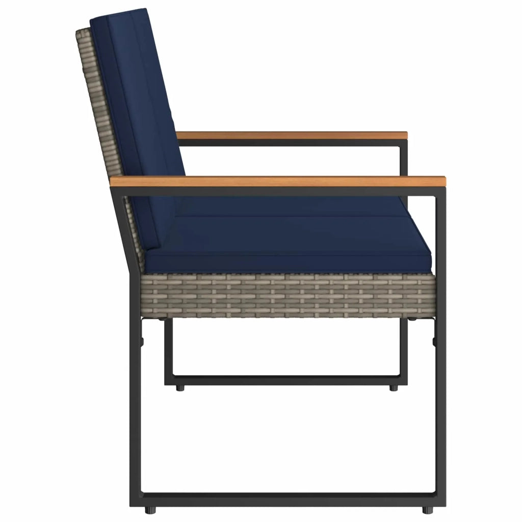 Panchina da esterno Grigio e Blu Navy 107 x 61 x 80 cm