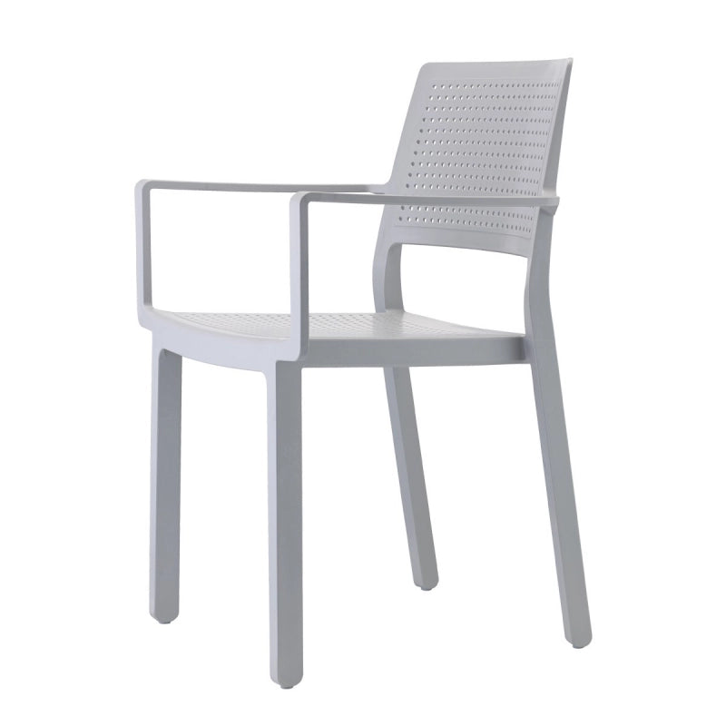 SET 4 PEZZI SEDIA EMI CON BRACCIOLI TECNOPOLIMERO MADE IN ITALY SCAB DESIGN - Grigio chiaro 82