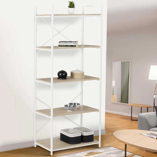 Pannello 5 strati in legno e metallo 170 cm design industriale bianco