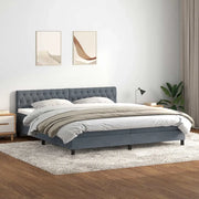Giroletto a Molle con Materasso Grigio Scuro 180x210 cm Velluto 3316510