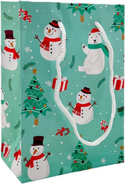 Sacchetti regalo riutilizzabili - Sacchetti regalo per Natale - Sacchetti regalo con maniglia - 24 pezzi - 23 x 18 x 8 cm - Motivi glitter - Sacchetti regalo con maniglia