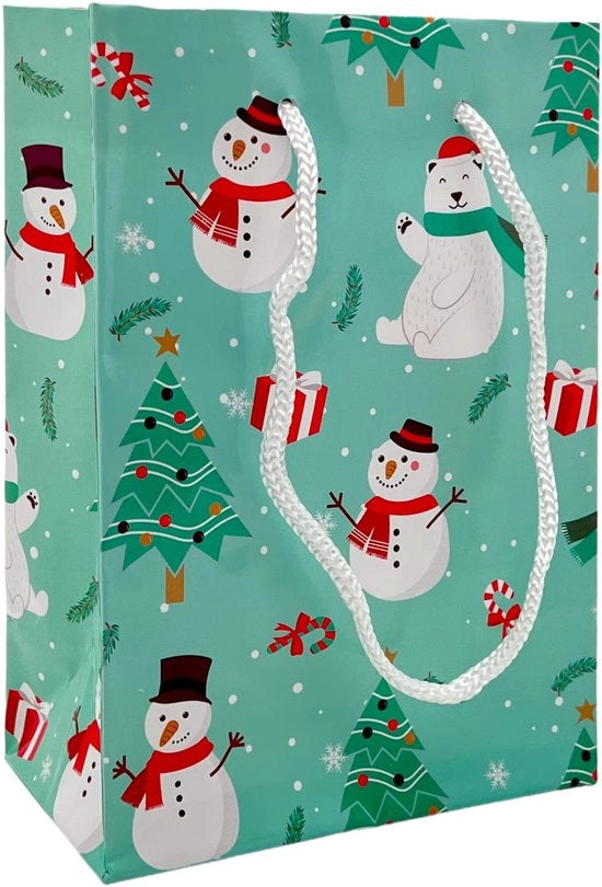 Sacchetti regalo riutilizzabili - Sacchetti regalo per Natale - Sacchetti regalo con maniglia - 24 pezzi - 23 x 18 x 8 cm - Motivi glitter - Sacchetti regalo con maniglia