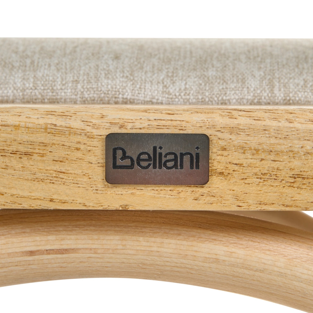 Set di 2 sedie da pranzo con struttura in legno marrone chiaro e beige, seduta imbottita, schienale a croce, stile rustico