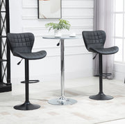 Set di 2 sgabelli da bar 57x58x87-107 cm girevoli e regolabili in altezza in pelle nera