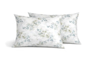 Coppia Federe Cuscino Letto Con Bottoni Laterali 100% Cotone Disegno Petalo GI - Federe - Verde