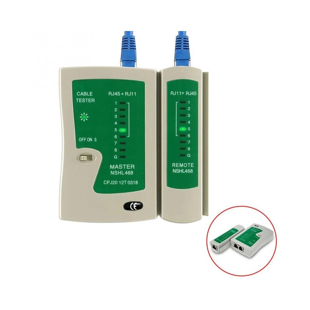 Trade Shop - Tester Di Rete Cavi Lan Con Led Ethernet Telefonico Rj45  Rj11 Sy - 468 -