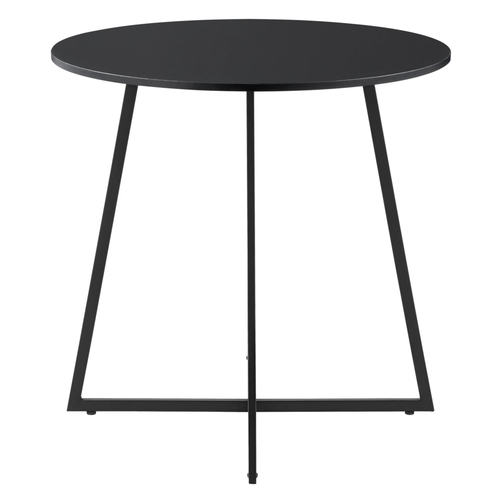 Tavolo da Pranzo Vaggeryd con Piano Tondo Ø80 - Nero [en.casa]