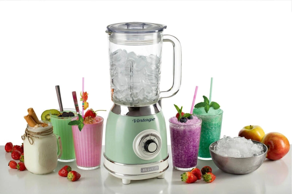 Ariete 583, Frullatore Vintage con tazza in vetro da 1,5 Litri, 4 Lame in Acciaio Inox, 4 Velocità + Pulse,1000 Watt, Verde