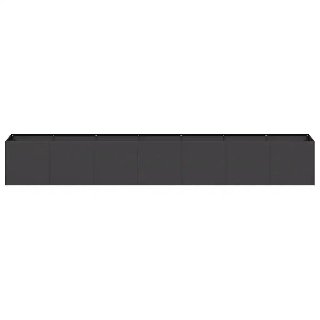 Fioriera Nera 280x40x40 cm in Acciaio Laminato a Freddo 860689
