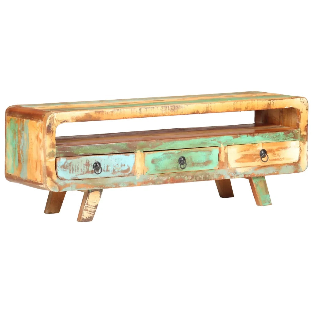 Mobile Porta TV 117x30x41 cm in Legno Massello di Recupero cod mxl 19300