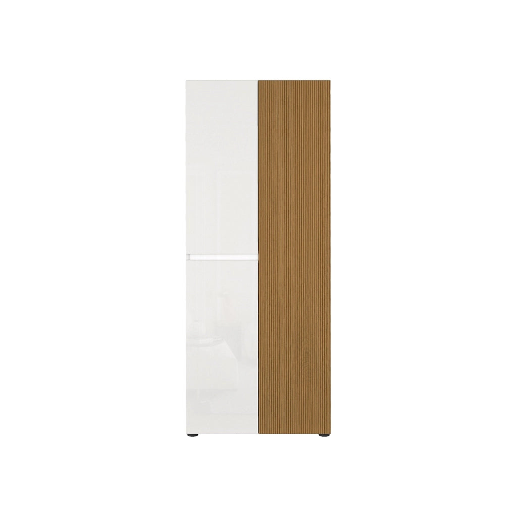 Palasio, Armadio Multiuso Grande 10 Ripiani Made in Italy, 80x200h cm Bianco Lucido