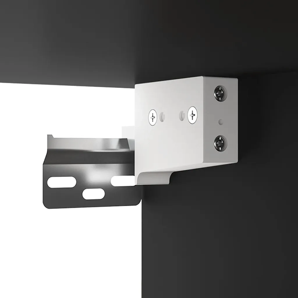 Mobile a Specchio con LED Nero 76x15x55 cm 808856