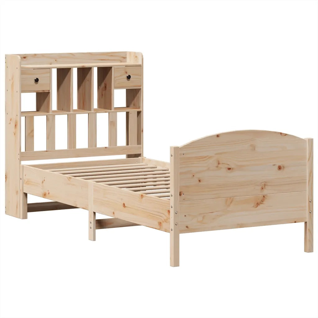 Letto Libreria senza Materasso 100x200 cm in Legno di Pino 3323158
