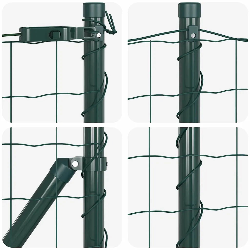 Recinzione da Giardino | Recinzione con Posto Verde 1 x 25 m Acciaio e PVC
