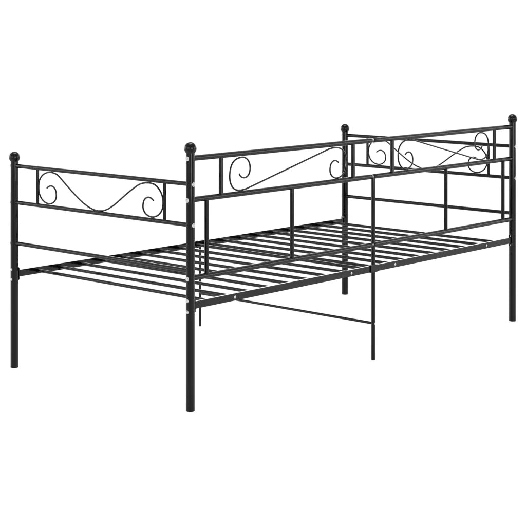 Divano Letto Telaio Nero in Metallo 90x200 cm 324767