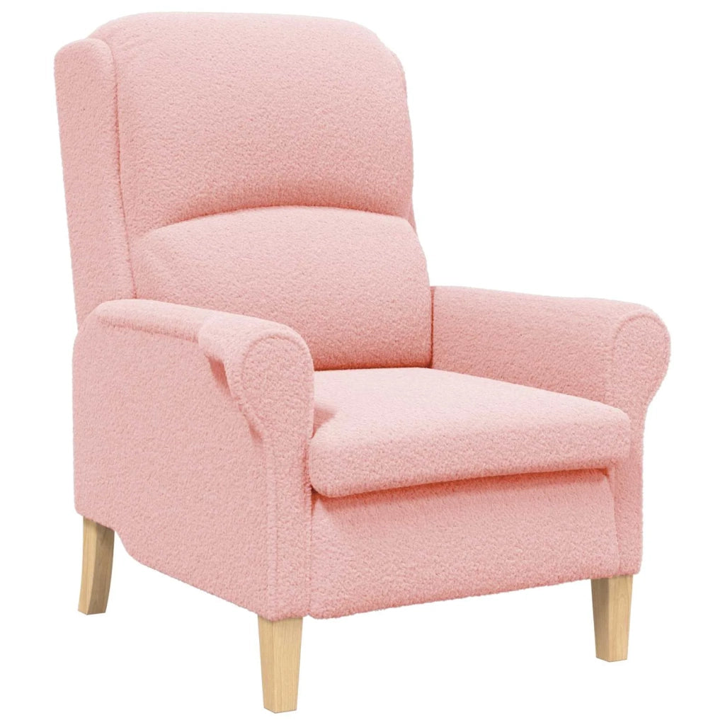 Poltrona | Sedia Relax Rosa Tessuto Sherpa morbido