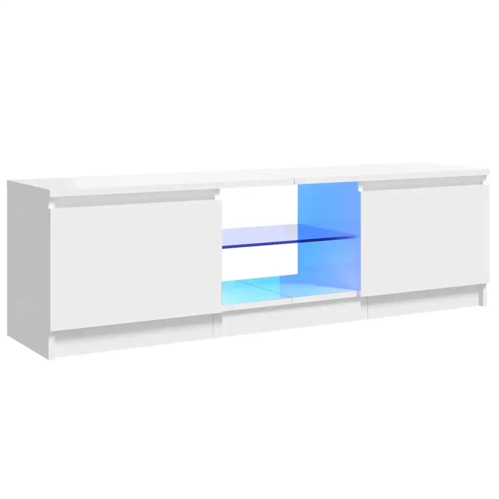 Mobile Porta TV con Luci LED Bianco Lucido 120x30x36 cm 804289