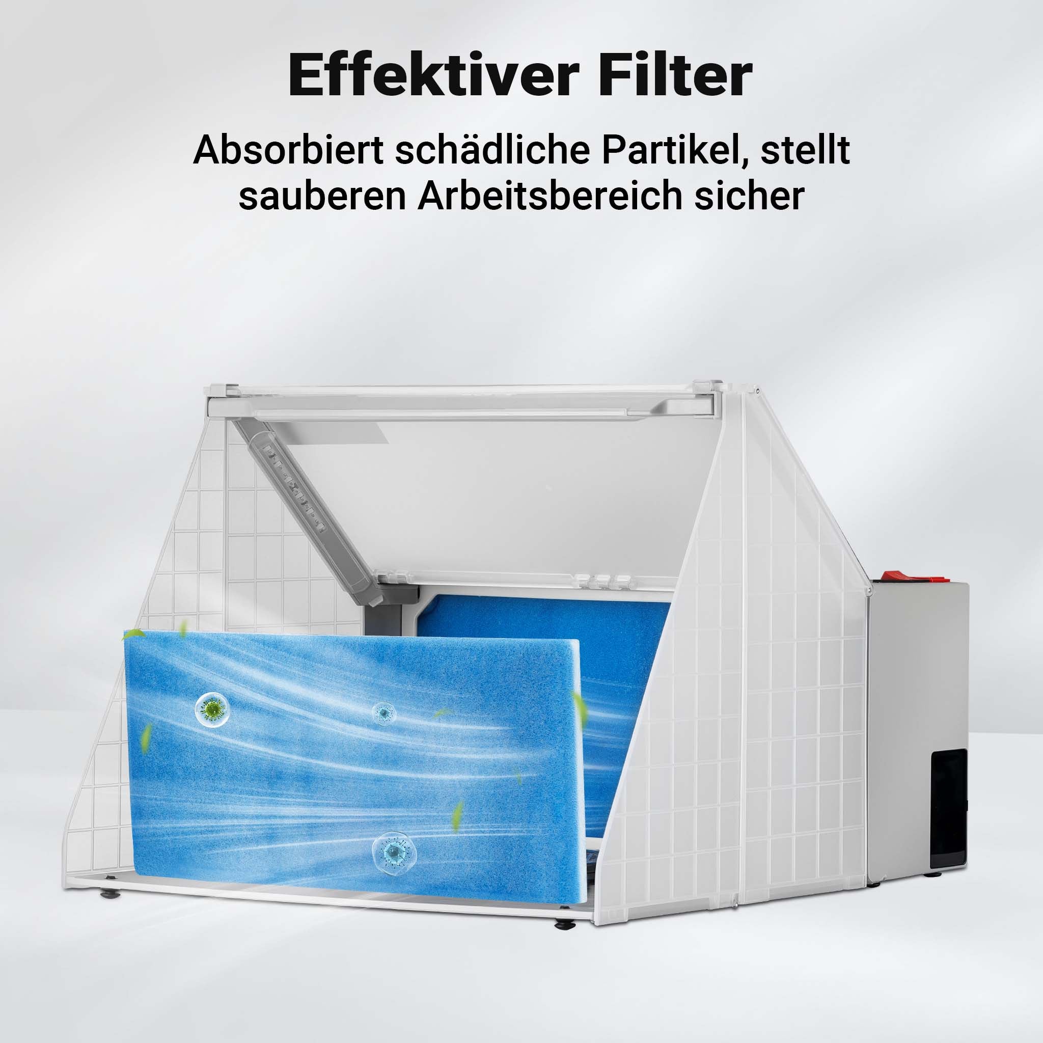 Cabina di aspirazione per verniciatura ad aerografo 4 m³/min Aspiratore Estrattore con luce