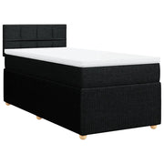 Letto singolo | Letto per adulti | Giroletto a Molle con Materasso Nero 80x200 cm inTessuto