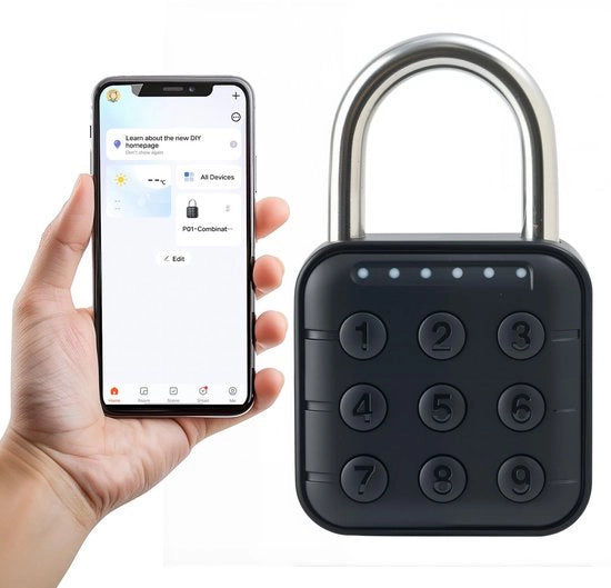 Combinazione di serratura, serratura con codice numerico, serratura con codice numerico compatibile con l'app Tuya, serratura elettronica per palestre, armadietti scolastici, viaggi, IP67 impermeabile all'acqua, senza ruggine.