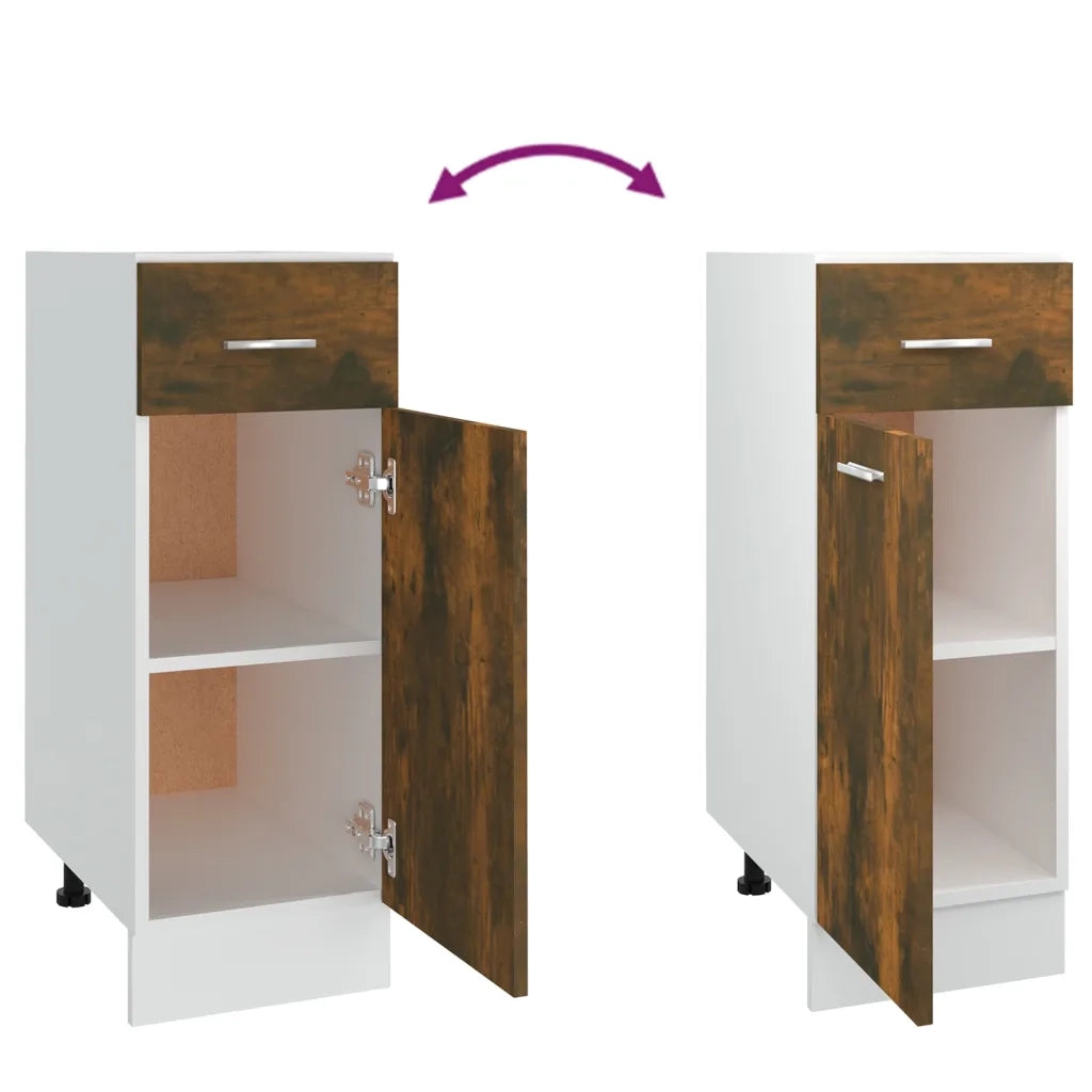 Mobile con Cassetto Rovere Fumo 30x46x81,5 cm Legno Multistrato cod mxl 60624