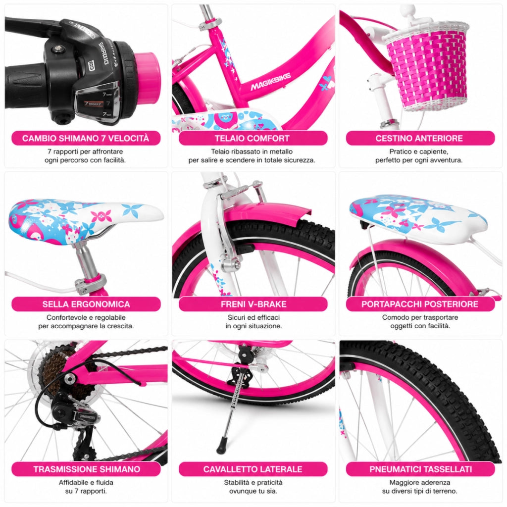 Bicicletta Bambina Magikbike Happy 20" 7 Velocità