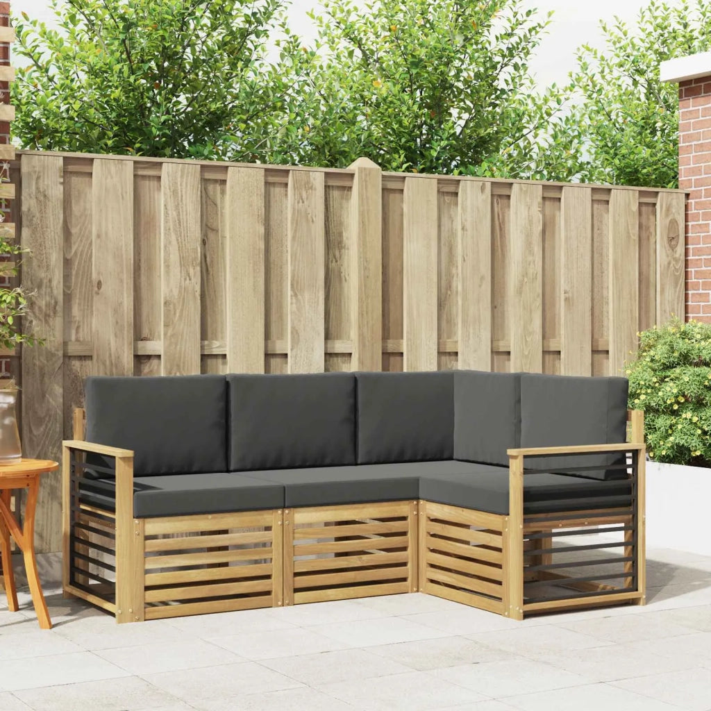 Set divani 4 pcs Bianco e Antracite 187,5 x 128,5 x 73 cm