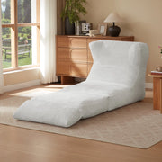 Poltrona convertibile singola con design unico funzione poltrona e chaise longue in schiuma bianco 31 × 31 × 107 cm
