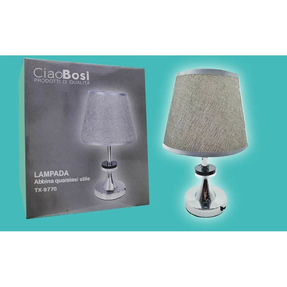 Trade Shop - Lume Lampada Da Tavolo Abat Jour Comodino Comò Arredo Camera Casa Luce Tx-9770 -
