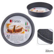 Trade Shop - Stampo Teglia Forma Tonda Torta Alta Antiaderente Antigraffio Da Forno ø20-22-24-28-32cm -    -diametro 22cm   -