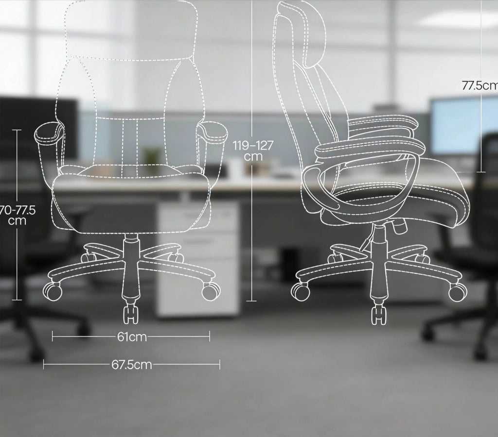 Sedia da ufficio ergonomica nera con supporto lombare