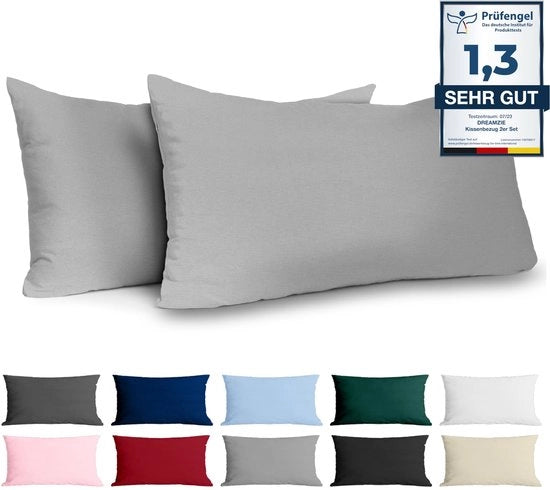 Cuscino in tessuto 50x80 cm rinforzato cotone (set da 2) - colore chiaro - tessuto stretto con 57 fili/cm² - cuscino in tessuto 50x80 cm - certificato Oeko Tex - modello Dreamzie