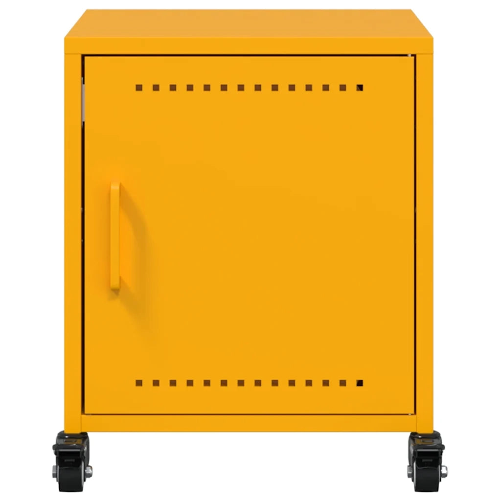 Comodini 2 pz Giallo Senape 36x39x43,5 cm in Acciaio 846621