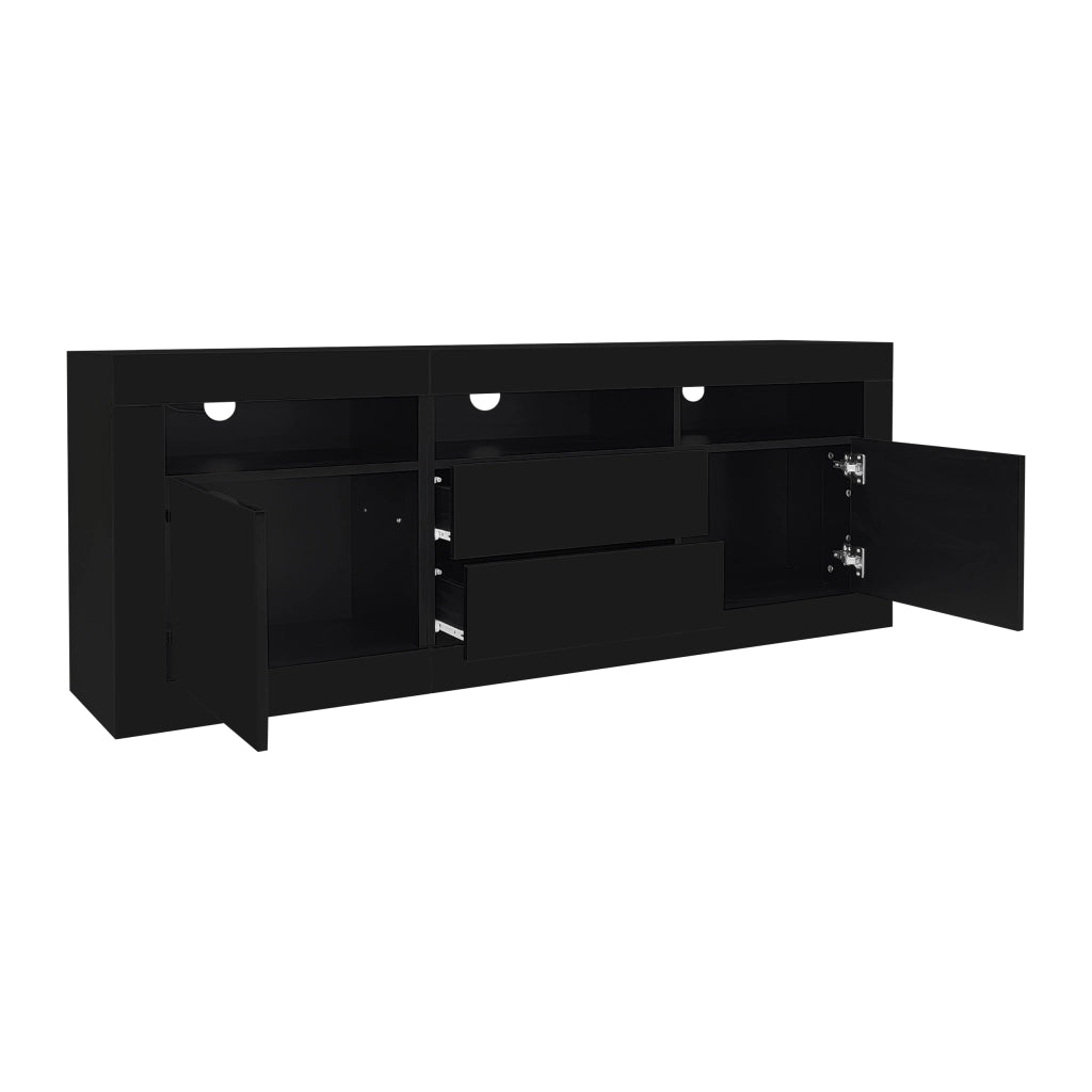 Mobile TV nero lucido 160 x 35 x 60 cm con illuminazione LED